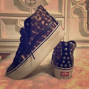 Cheetah & leather, platform, spiked, sk8 hi Vans